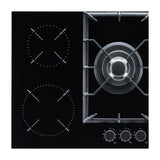 Drija Sicilia 76 Estufa Empotrable Dual (a Gas y Eléctrica) de Vidrio Templado | 5 Quemadores | Bloqueo de Seguridad