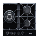Drija Sicilia 76 Estufa Empotrable Dual (a Gas y Eléctrica) de Vidrio Templado | 5 Quemadores | Bloqueo de Seguridad