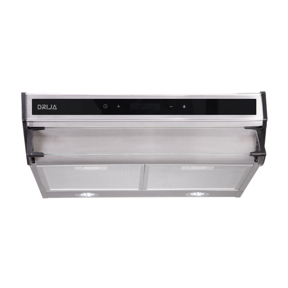 DRIJA Slim Touch 60 Extractor de Grasa | Tipo Compacto | 3 Velocidades | Panel Táctil | 1 Filtro de Carbón |  2 Filtros de Aluminio | 230m3/H | Acero