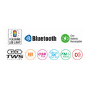 Sankey Bocina Portátil Bluetooth | Radio FM | Luces 360" | Azul