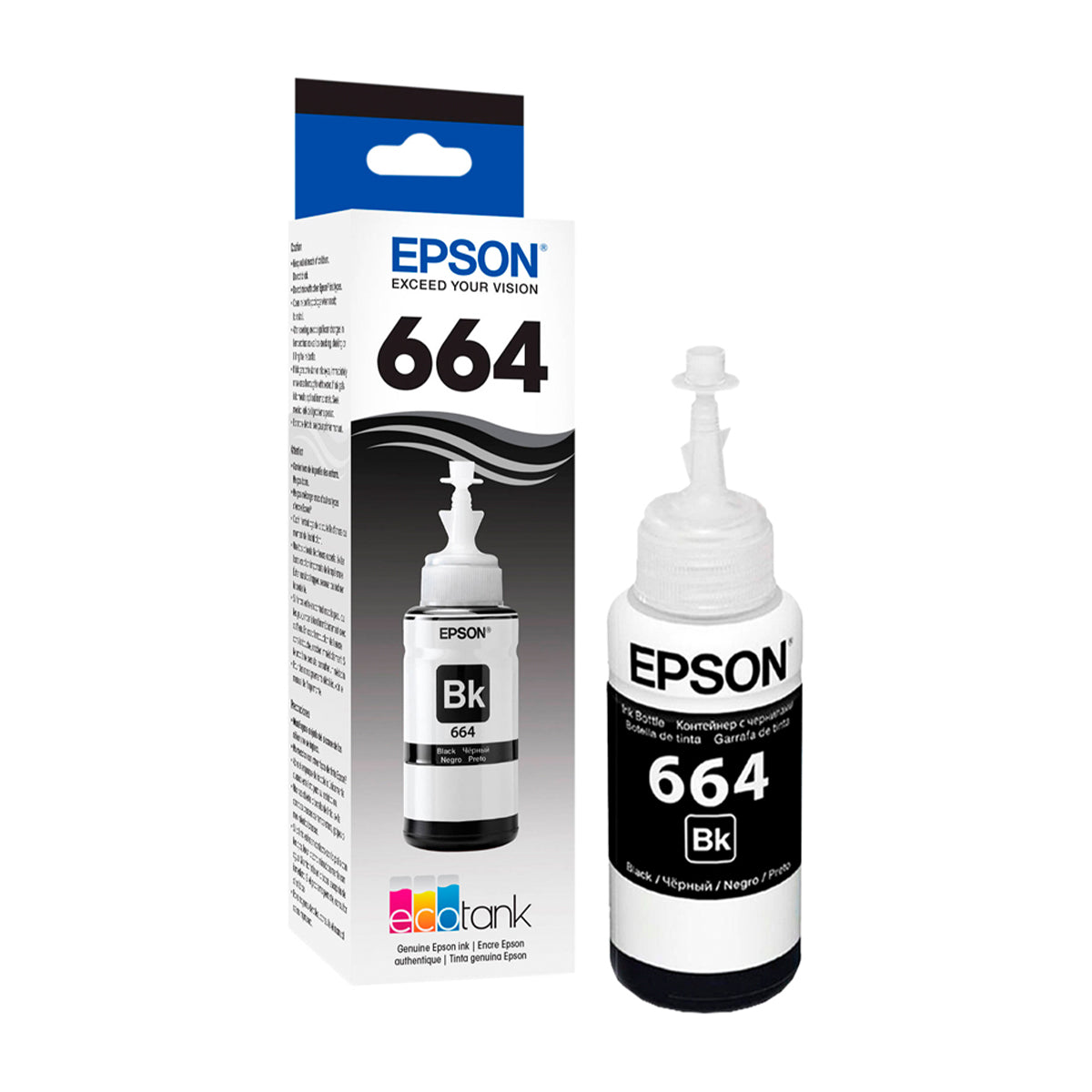 Epson T664 Bk Botella de Tinta | Negro