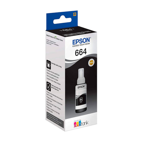 Epson T664 Bk Botella de Tinta | Negro