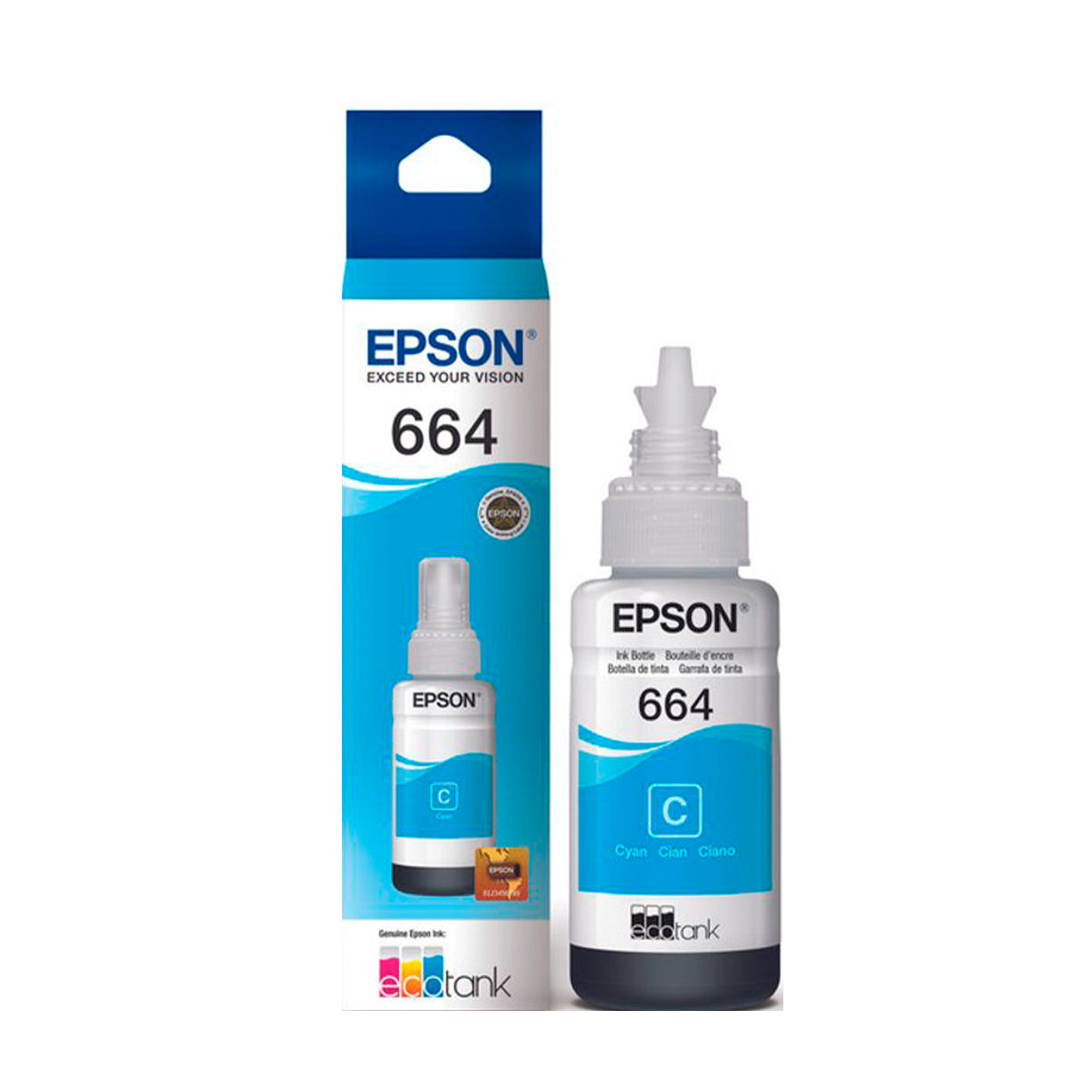 Epson T664 Botella de Tinta | Cyan - Photura Panamá
