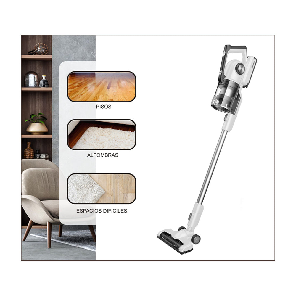 Sankey Aspiradora Inalámbrica Recargable | Sistema de Ciclón | Silencioso | Mango Ergométrico | Blanco