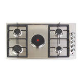 Drija Verona 90 Estufa Empotrable Dual (a Gas y Eléctrica) de Acero Inoxidable | 5 Quemadores | 4 Válvulas de Seguridad