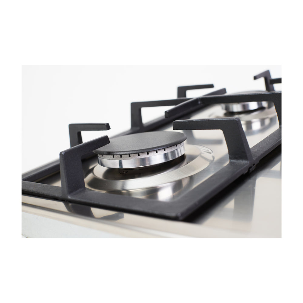 Drija Verona 90 Estufa Empotrable Dual (a Gas y Eléctrica) de Acero Inoxidable | 5 Quemadores | 4 Válvulas de Seguridad