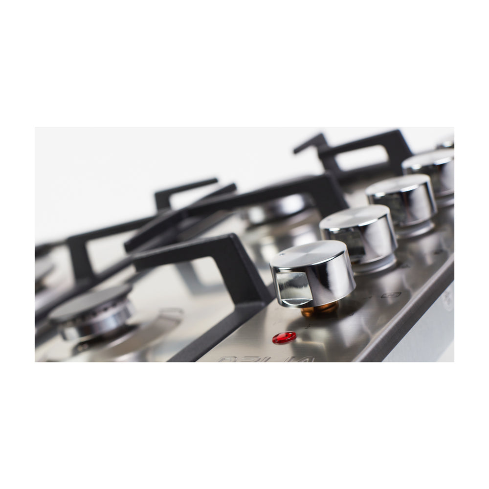 Drija Verona 90 Estufa Empotrable Dual (a Gas y Eléctrica) de Acero Inoxidable | 5 Quemadores | 4 Válvulas de Seguridad