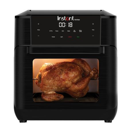 Instant Vortex Horno Freidora de Aire Digital 7-en-1 | 10QT | EvenCrisp | Puerta de Vidrio | Negro