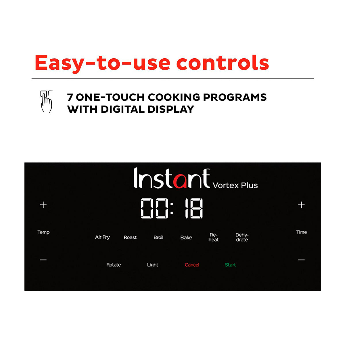 Instant Vortex Horno Freidora de Aire Digital 7-en-1 | 10QT | EvenCrisp | Puerta de Vidrio | Negro