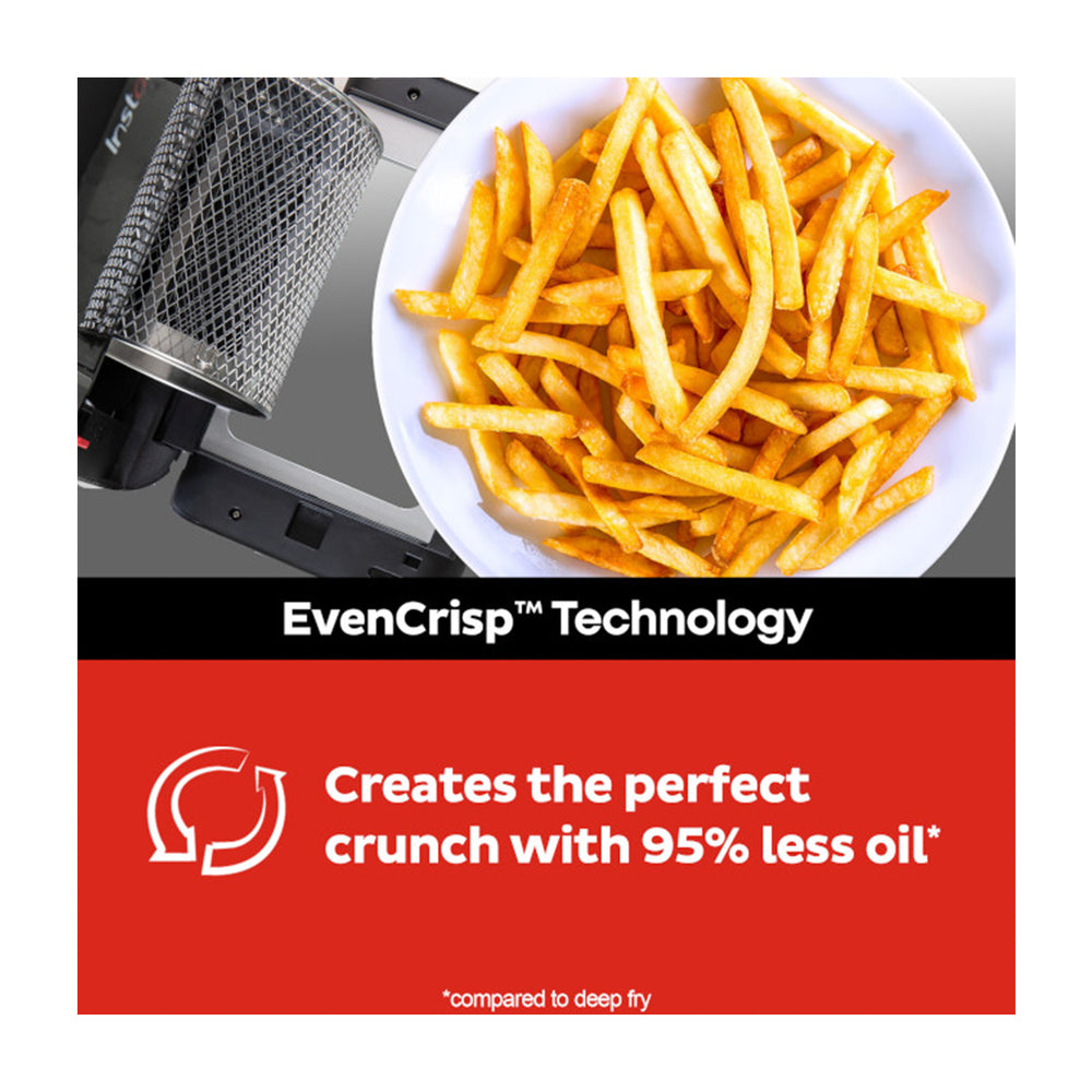 Instant Vortex Horno Freidora de Aire Digital 7-en-1 | 10QT | EvenCrisp | Puerta de Vidrio | Negro