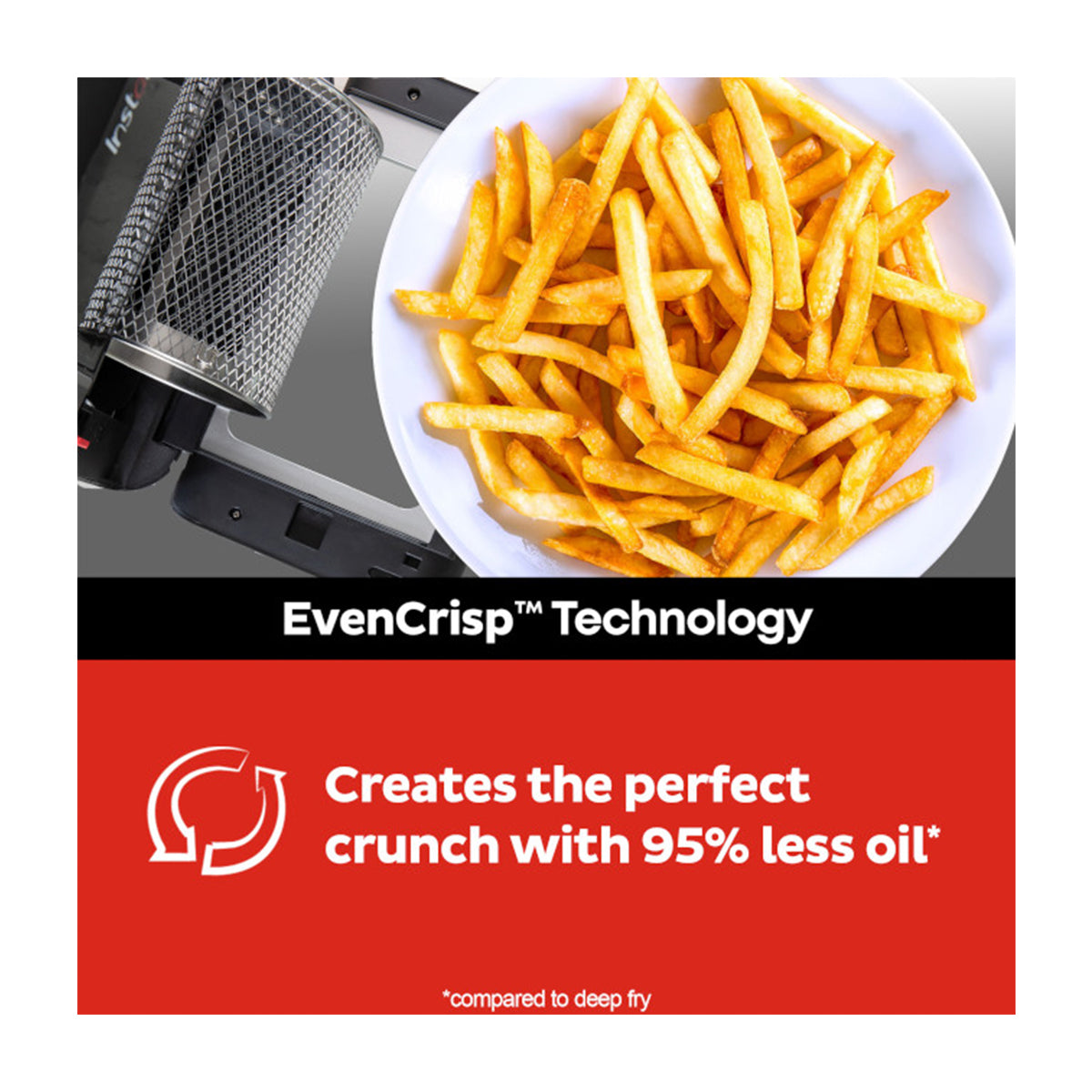 Instant Vortex Horno Freidora de Aire Digital 7-en-1 | 10QT | EvenCrisp | Puerta de Vidrio | Negro