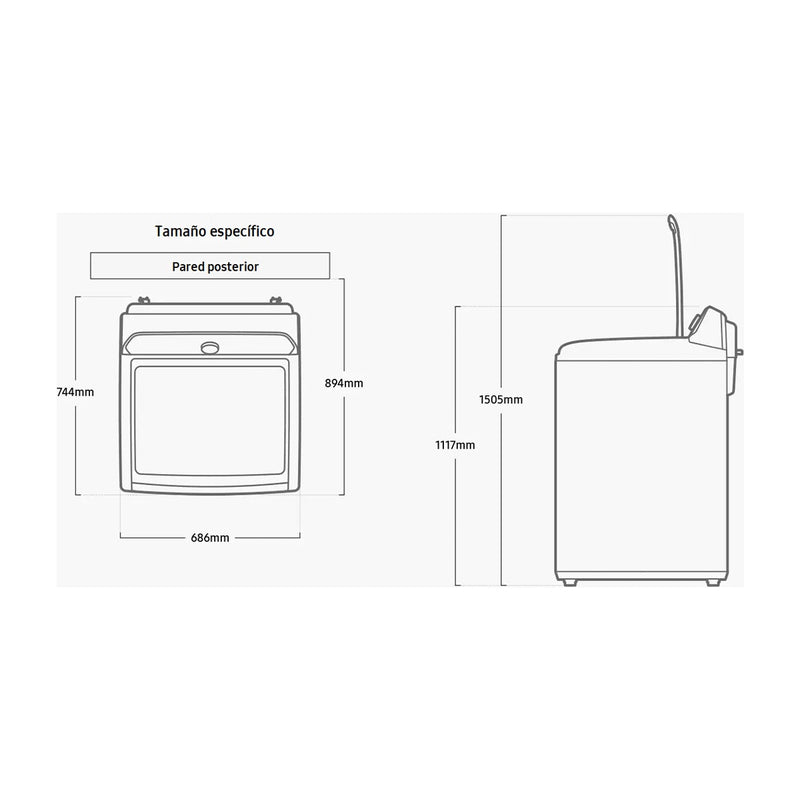 Samsung Lavadora Automática Digital Inverter de Carga Superior | Aqua Saving | Magic Filter | 19kg
