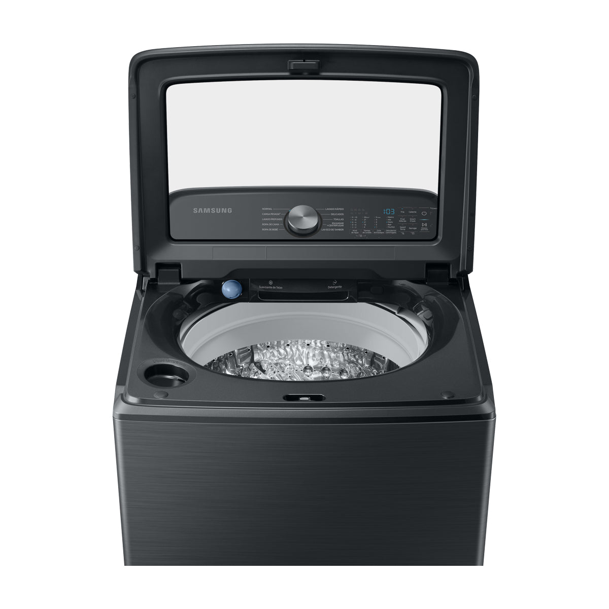 Samsung Lavadora Automática Digital Inverter de Carga Superior | BubbleStorm | Hygiene Steam | Heavy Duty+ | VRT | 24kg | Negro