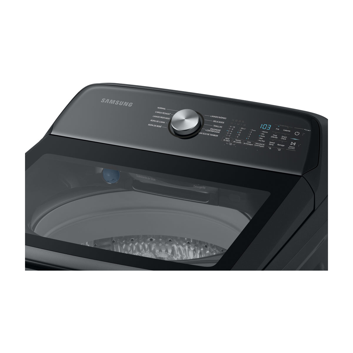 Samsung Lavadora Automática Digital Inverter de Carga Superior | BubbleStorm | Hygiene Steam | Heavy Duty+ | VRT | 24kg | Negro