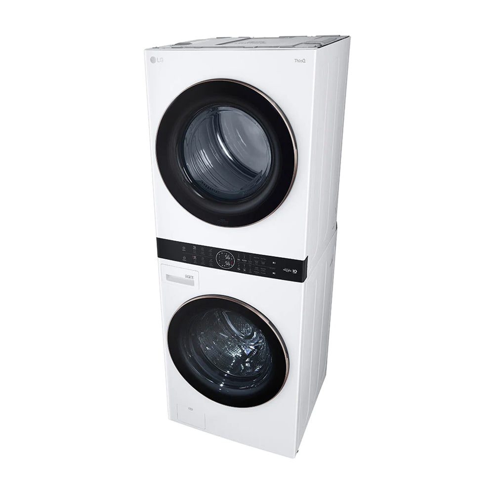 LG WashTower Torre de Lavado a Gas Inverter Direct Drive de Carga Frontal | AI DD | AI Sensor Dry | AI ThinQ | 22kg | Blanco