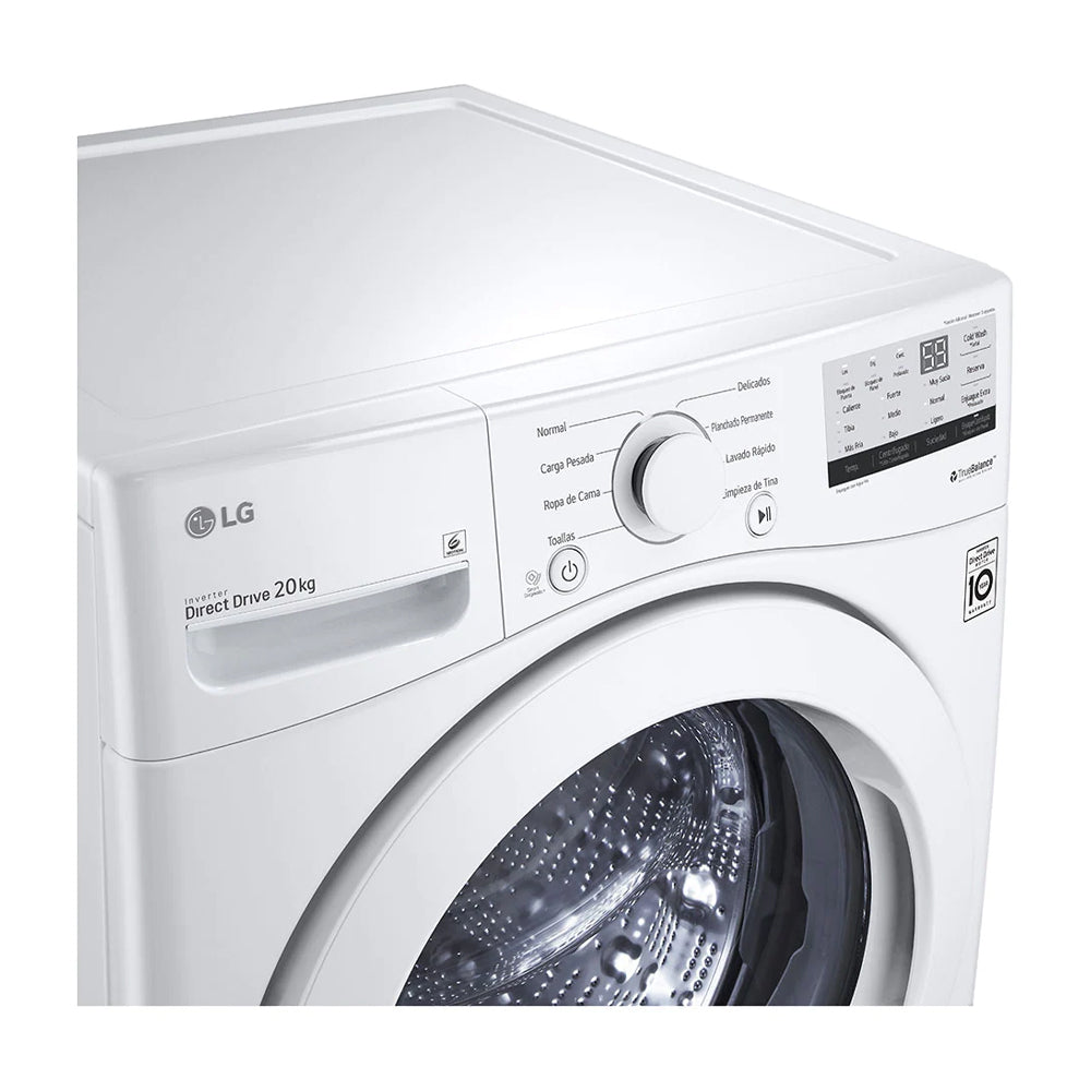LG Combo Lavadora Automatica Inverter Direct Drive y Secadora a Gas de Carga Frontal | 6 Motion DD | 20kg | Blanco