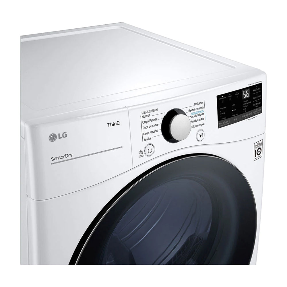 LG Combo Lavadora Automatica Inverter Direct Drive y Secadora a Gas de Carga Frontal | 6 Motion DD | Turbo Wash | 22kg | Blanco