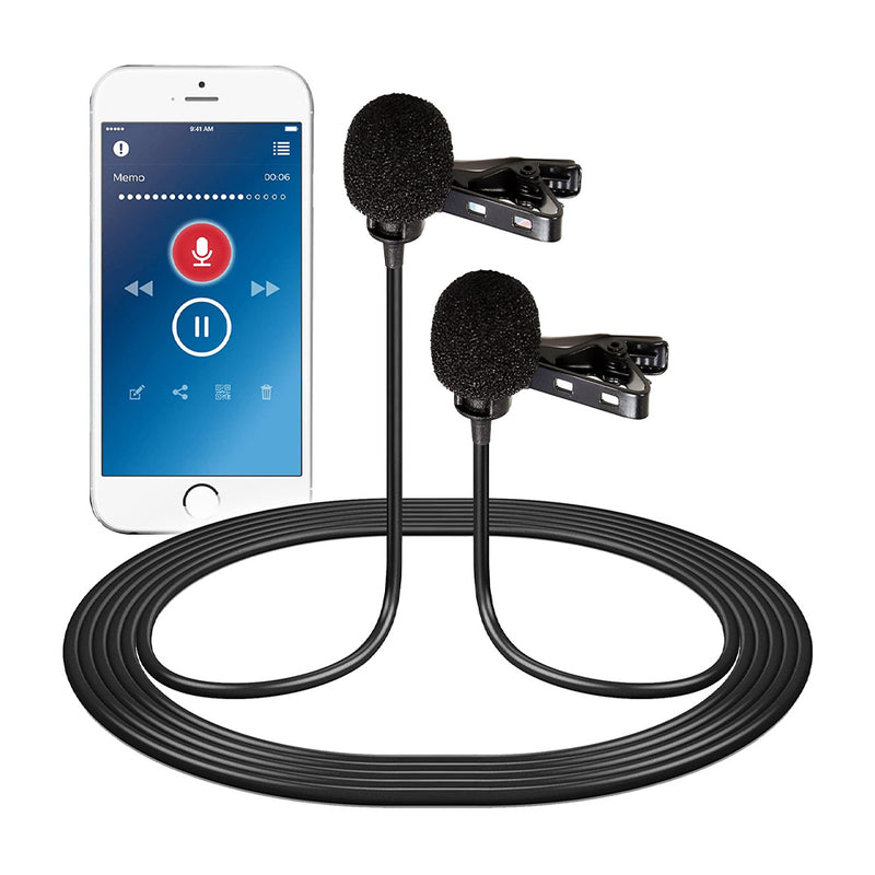 Vidpro Micrófono Lavalier Doble Cabeza | Para Smartphones y Tablets
