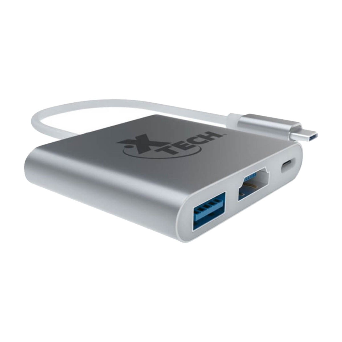 Xtech Adaptador USB C a USB A / HDMI / USB C | Plateado