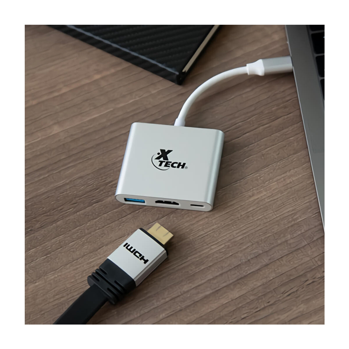Xtech Adaptador USB C a USB A / HDMI / USB C | Plateado