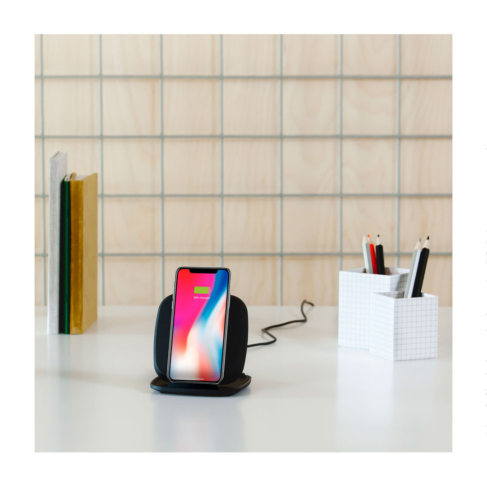 ZENS Cargador Inalámbrico para Celulares con Soporte Vertical | Negro