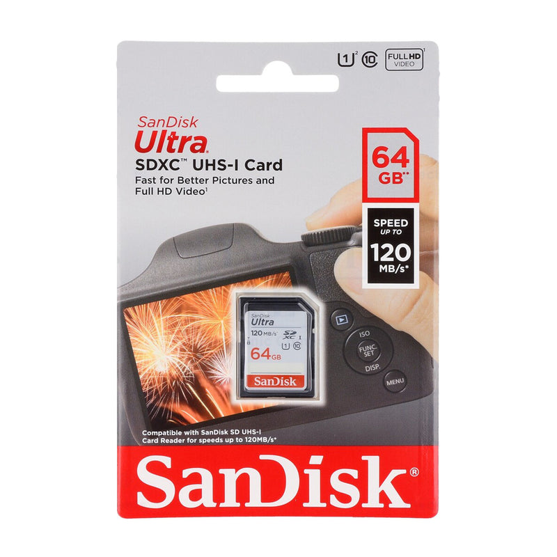 Sandisk Memoria SD de 64GB | Clase 10 | 120MB/s