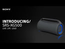 Sony XG500 Bocina Portátil Bluetooth Waterproof | Mega Bass | Luces | 30H | IP66 | Negro
