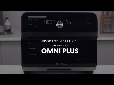 Instant Omni Plus Horno Eléctrico con Freidora de Aire 10-en-1 de 18L | EvenCrisp | Puerta de Vidrio | 1800W | Negro Acero