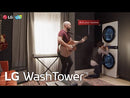 LG WashTower Torre de Lavado a Gas Inverter Direct Drive de Carga Frontal | TurboWash 360 | Steam+ | AI ThinQ | 22kg | Negro