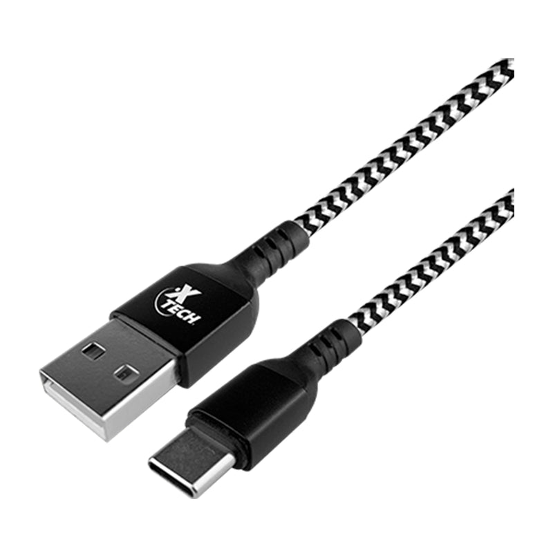 Xtech Cable USB C a USB A | 1.8 Metros | Negro Blanco