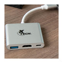 Xtech Adaptador USB C a USB A / HDMI / USB C | Plateado