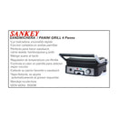 Sankey Sandwichera Panini Grill | Tapa Flotante Ajustable | Regulador de Temperatura | 1500W | Negro Plateado